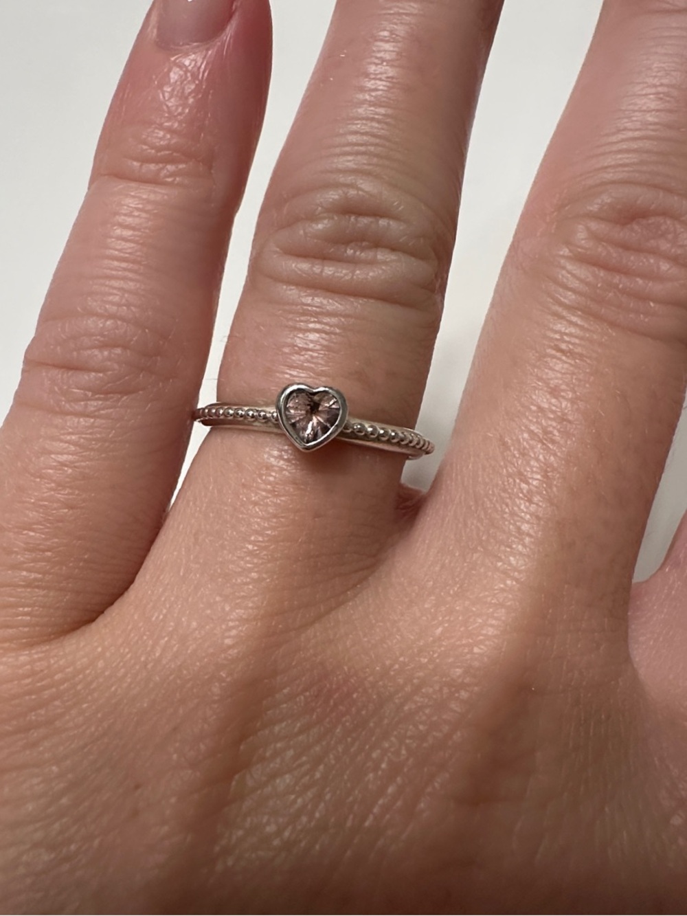 Pandora Pink Heart Ring - Delicate Women's Heart Band
